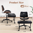 ERGONOMIC CROSS LEGGED OFFICE CHAIR WHEELS, HEIGHT ADJUSTABLE & 360°SWIV - BLACK - Like New
