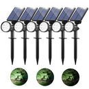 BOSCEOS SOLAR SPOT LIGHTS - 30 LEDs, 800 Lumens, IP65, 6-Pack, Black/Cool White - Like New