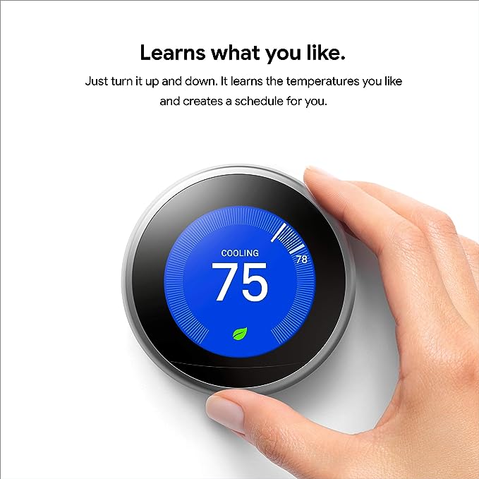 Google Nest Learning Thermostat T3018US - MIRROR BLACK Like New