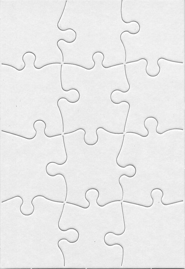 HYGLOSS 24 BLANK JIGSAW PUZZLES 5.5 X 8 INCH 12 PIECES EACH PUZZLE WHITE - Brand New