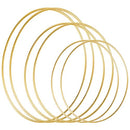 Sntieecr 6 Pack 3 Sizes Large Metal Floral Hoop Wreath Macrame Gold Hoop - Brand New