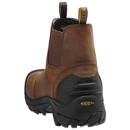 1013264EE KEEN UTILITY DETROIT STEEL TOE SLIP-ON BOOT - BROWN - SIZE 10 X-WIDE Like New