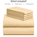 LUXCLUB 6 PC SHEET SET BED SHEETS DEEP POCKETS 18" KING - BUTTER - Brand New