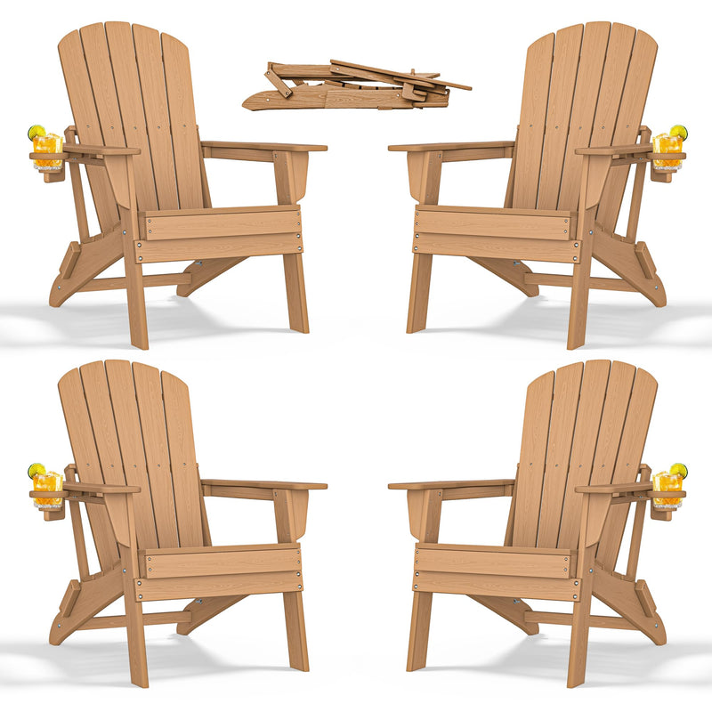 Nevilywood Folding Adirondack Chair B089-MW-FD-TEAK - Weather Resistant - Like New