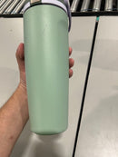OWALA 30OZ FREE SIP STAINLESS STEEL WATER BOTTLE LIGHT GREEN WITH TAN TOP OF LID - Like New