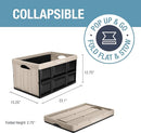 CleverMade 62L Collapsible Storage Bins 3 Pack NO LID 8031844-9133PK - TAN Like New