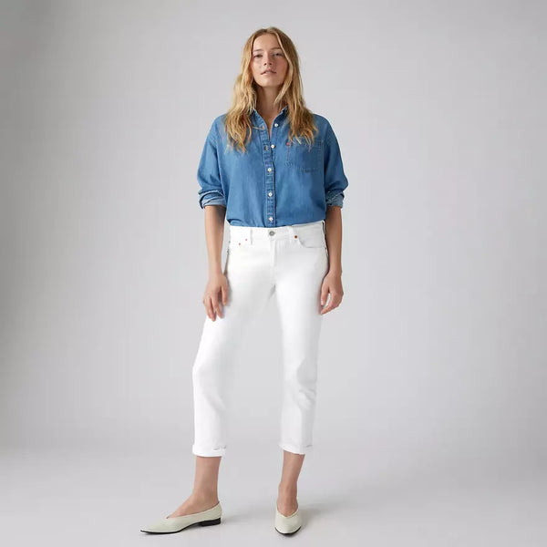 LEVI'S WOMEN'S RELAXED BOYFRIEND TAPERED-LEG JEANS - SIZE : 31US - SIMPLY WHITE - Brand New