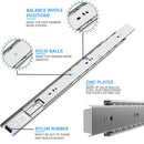 HOMANDS Full Extension Drawer Slides 22" Side Mount Rails 10P - 100 Lb - Brand New