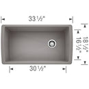 BLANCO Diamond Silgranit Super Single Kitchen Sink 33.5" L X 18.5" W X 9.5" D - Brand New