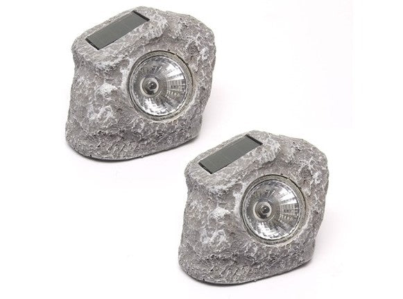 Touch of Eco Solar Rock Lights, 2 Pack, TOE232 - Gray - Scratch & Dent