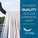 Vivere Double Cotton Hammock with Space Saving Steel Stand - Blue Lagoon - Like New