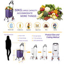 Folding Shopping Cart Swivel Wheels Portable Stair Climbing Cart B08MNKD3B2 - Like New