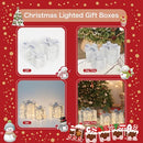 SANHSEHOME SET OF 3 LIGHTED GIFT BOXES, 140 LED LIGHT UP PRESENT, WHITE/SILVER - Like New