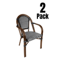 CHIVARI FRENCH BISTRO PATIO DINING CHAIR, 2 CHAIR BUNDLE - BLACK & WHITE - Like New
