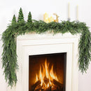 TOWPONICS 12FT (2 x 6FT) CHRISTMAS GARLAND, REAL TOUCH FAUX GREEN GARLANDS - Like New