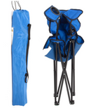 MAC SPORTS BAZAAR CLASSIC FOLDING CAMP CHAIR LIGHTWEIGHT CIUP HOLDER - BLUE - Like New
