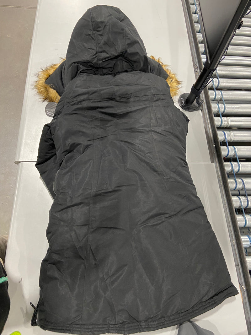 OLCW743 CANADA WEATHER GEAR WOMEN'S PARKA WITH FAUX FUR TRIM HOODED BLACK SMALL - Brand New