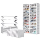 Dollate 9 Tier 9x4 Shoe Rack, Storage with Magnetic Clear Door 147073 - White - Like New