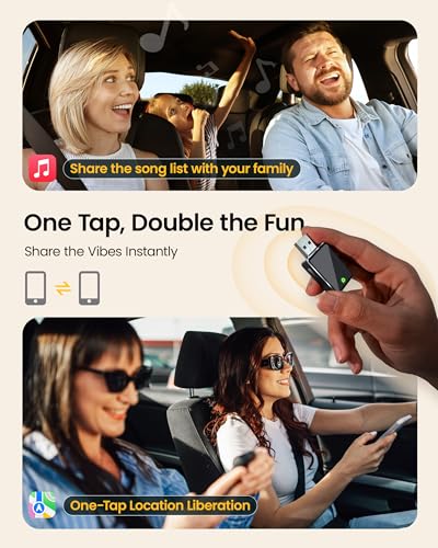 POPSDONE MINI WIRELESS CARPLAY ADAPTER ONE CLICK MULTI DEVICE SWITCHING - BLACK - Like New