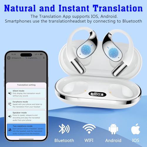 COTGOT LANGUAGE TRANSLATION EARBUDS 144 LANGUAGE TRANSLATION DEVICE HAZ1 - WHITE - Like New