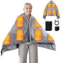 SHINEHOME HEATED BLANKET BATTERY CORDLESS HEATED BLANKET SHAWL - GRAY - Like New