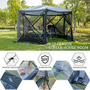 EVER ADVANCED 11.5 FT GAZEBO SCREEN HOUSE TENT 8-10 PEOPLE CAMPING INSTANT BLACK - Like New