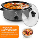 Ateken Slow Cooker 7 Quart Oval Crock Manual Portable Dishwasher Safe B08J3TM3D8 - Brand New