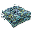 666488-2P PILLOW PERFECT PAISLEY INDOOR/OUTDOOR CHAIRPAD BLUE/GREEN PRETTY 2CT - Like New