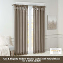Madison Park Emilia Faux Silk Single Curtain with Privacy Lining, 120"L x 50"W - Like New