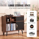 VEVOR RECORD PLAYER STAND POWER OUTLET, TURNTABLE STAND HOLDS - - Scratch & Dent