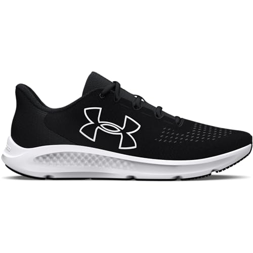 Under Armour Men's Charged Pursuit 3 Big Logo Black/Black/White Size 11 - Like New