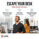 POLY VOYAGER 4320 UC WIRELESS HEADSET CHARGE STAND PLANTRONICS VA4320 - BLACK - Like New