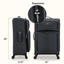 U.S. TRAVELER ANZIO SOFTSIDE EXPANDABLE SPINNER LUGGAGE 26" US08120G26 - GRAY - Like New