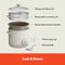 BELLA RICE COOKER WITH STEAMER, 400 WATT - OATMILK - Like New