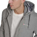 C1J05034 Champion Men's Varsity Bomber Puffer Jacket Heather Grey Wool Hoody L - Brand New