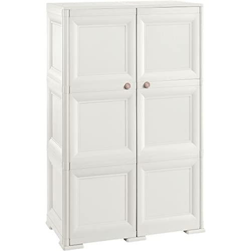 CLEVERMADE OMNIMODUS PLASTIC STORAGE CABINET WITH DOORS MEDIUM - CREAM - Like New