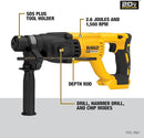DEWALT 20V MAX* XR Rotary Hammer Drill D-Handle 1-Inch Tool Only - BLACK/YELLOW - Like New