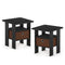 FURINNO ANDREY SET OF 2 END TABLE NIGHT STAND BEDSIDE TABLE, AMERICANO BROWN - Like New