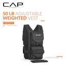 CAP BARBELL ADJUSTABLE WEIGHTED VEST VARIOUS SIZES-50LBS HHWV-CB050 - BLACK - Like New