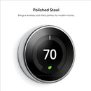 Google Nest Learning Thermostat Programmable Smart 3rd T3019US - Polished Steel Like New