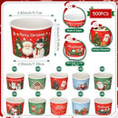Sliner 500 Pcs Christmas Snack Bowls Bulk 8 oz Disposable Treat Bowls 10 Style - Brand New