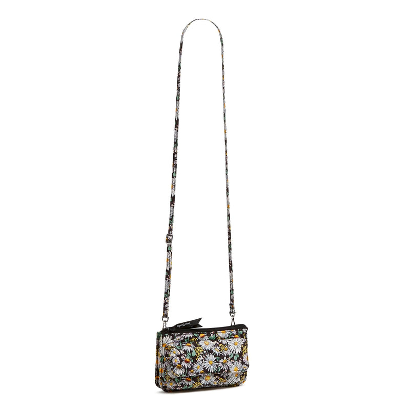VERA BRADLEY COTTON WALLET CROSSBODY PURSE WITH RFID PROTECTION DAISIES WHITE - Brand New