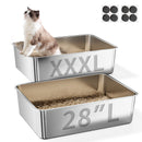 JOTESNEW 2 PACK XXXL STAINLESS STEEL LITTER BOX - STEEL - Like New
