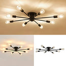 UOFUS 8 Light Semi Flush Mount Ceiling Light Fixtures Modern Chandelier - Black - Like New
