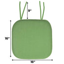 Chair Cushion Memory Foam Pads w/ Ties Honeycomb Pattern 16"x16", 2Pk - Green - Brand New