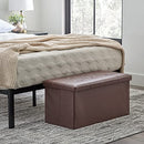 Edenbrook 30" Rectangle Storage Ottoman - Buttonless Tufted Ottoman - Brown Faux - Like New