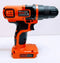 BLACK+DECKER GENUINE LDX120C 20V CORDLESS DRILL/DRIVER TOOL ONLY - ORANGE/BLACK - Like New
