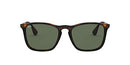Ray-Ban Chris Square Sunglasses RB4187 865/71 Light Havana/Dark Green - Like New