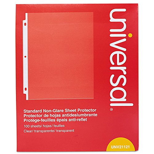 UNIVERSAL STANDARD SHEET PROTECTOR, 8.5"X11", CLEAR, NON-GLARE, 100/BOX - CLEAR - Brand New
