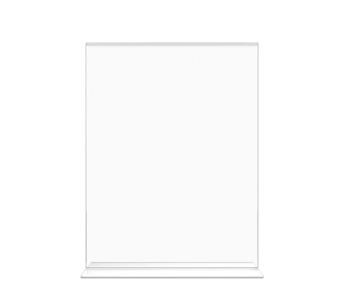 OFFICE DEPOT BRAND STAND-UP SIGN HOLDER VERTICAL, 11"H X 8-1/2"W CLEAR PACK OF 4 - Brand New
